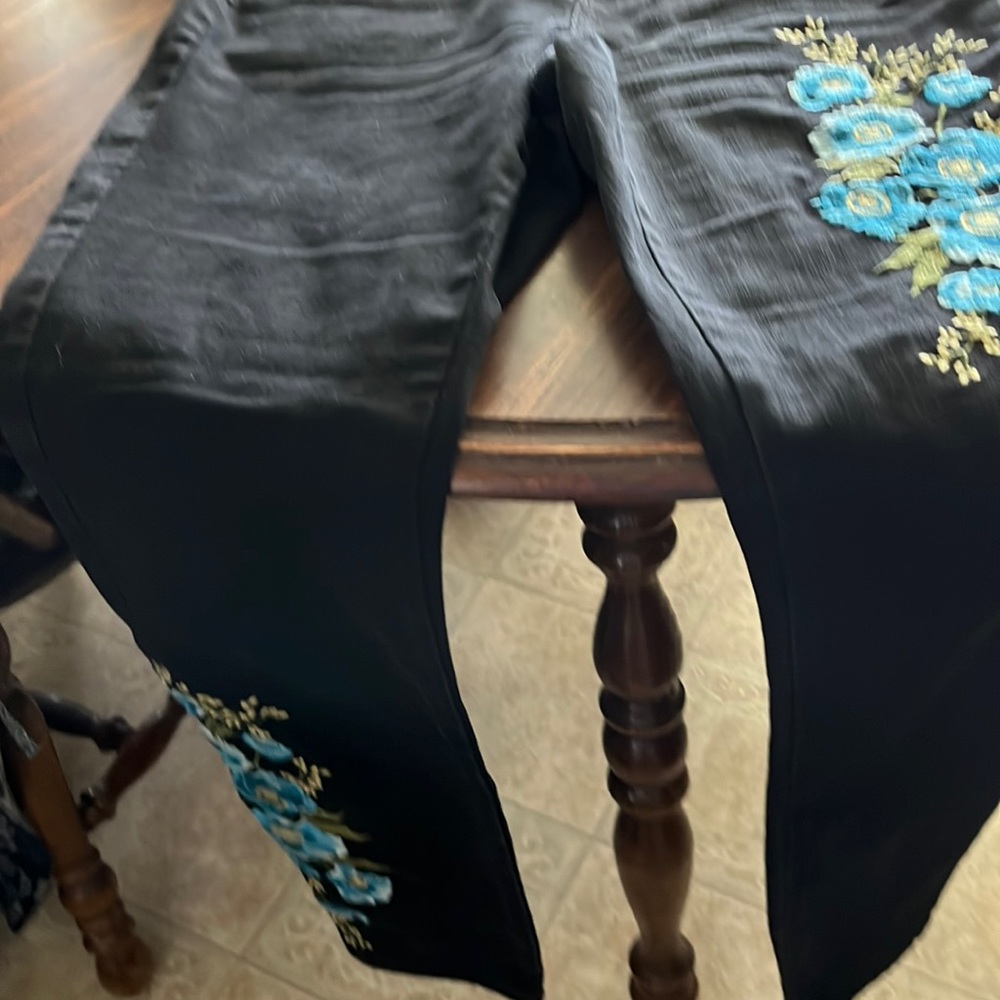 Martha Stewart embroidered jeans